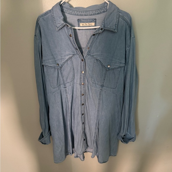 We the Free Sammie Denim Mini Dress M - Picture 3 of 4